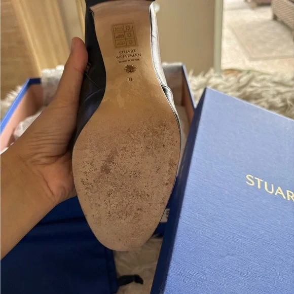 Stuart Weitzman Black Heeled Boots with Gold Zipper - *worn once - Picture 3 of 4